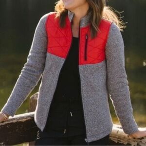 ZYIA active zip up red, black gray jacket women’s Medium